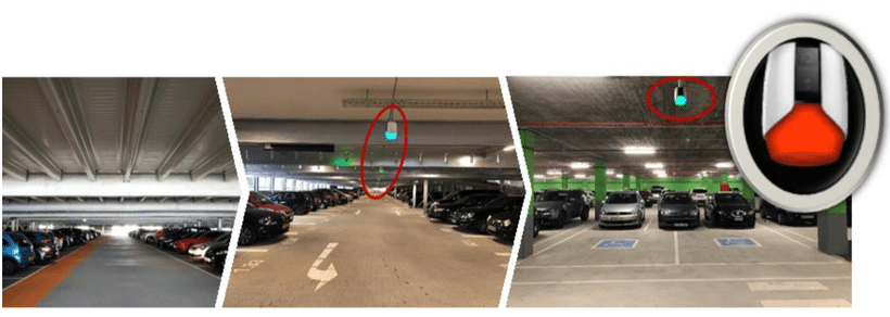 Softra Parking Management mit grünen und roten Signallichtern