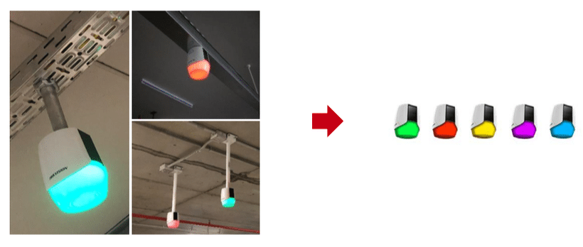 Parkraumleitsystem von Hik Vision mit unterschiedlichen signallichtern